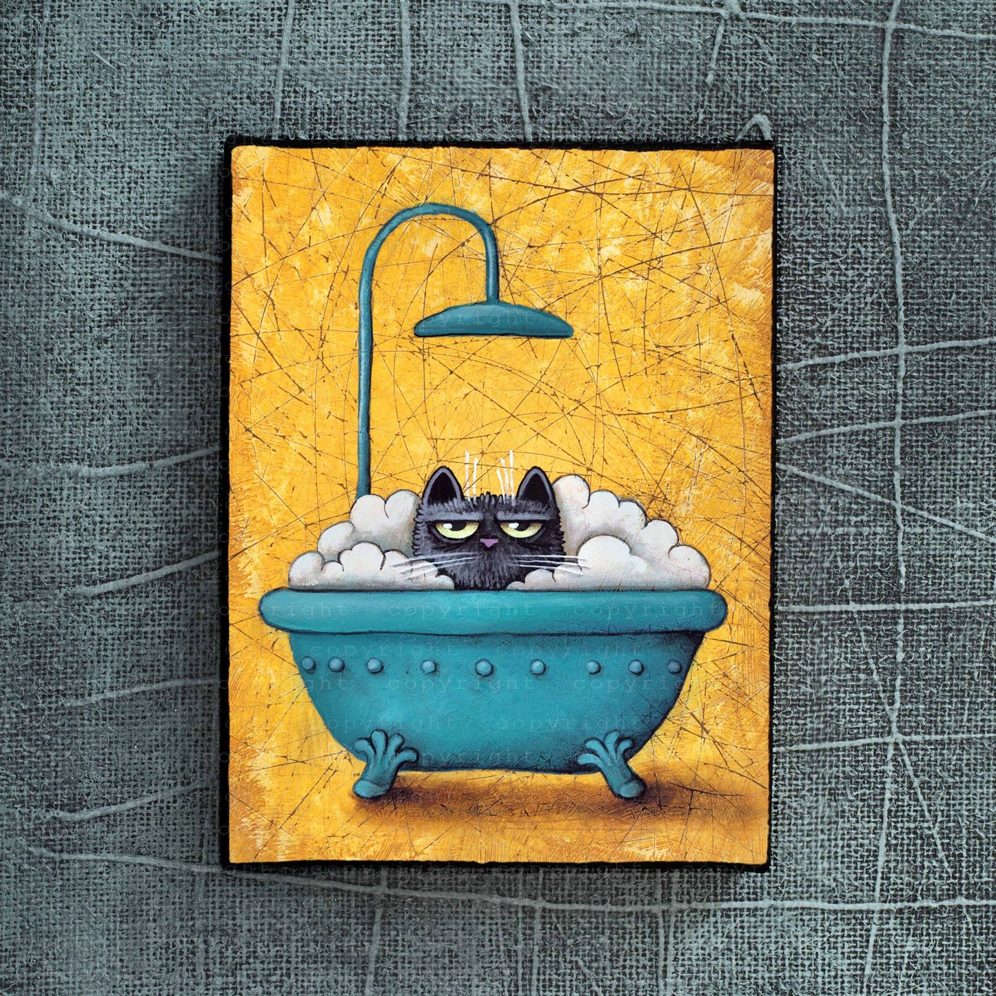 A bathing cat